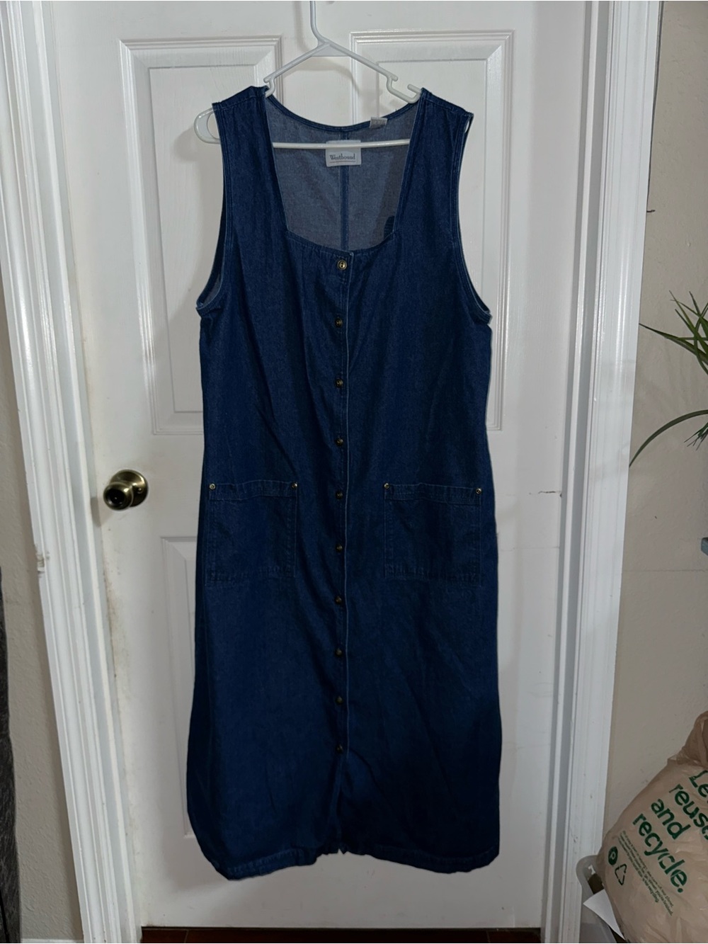 Vintage Westbound Blue Button-down Denim Dress Size XL